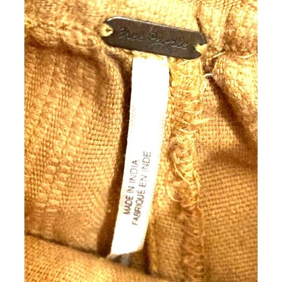 Free People Small 28X 23 Womens Mustart Pants Capris Side Buttons Wide Leg - Picture 5 of 8